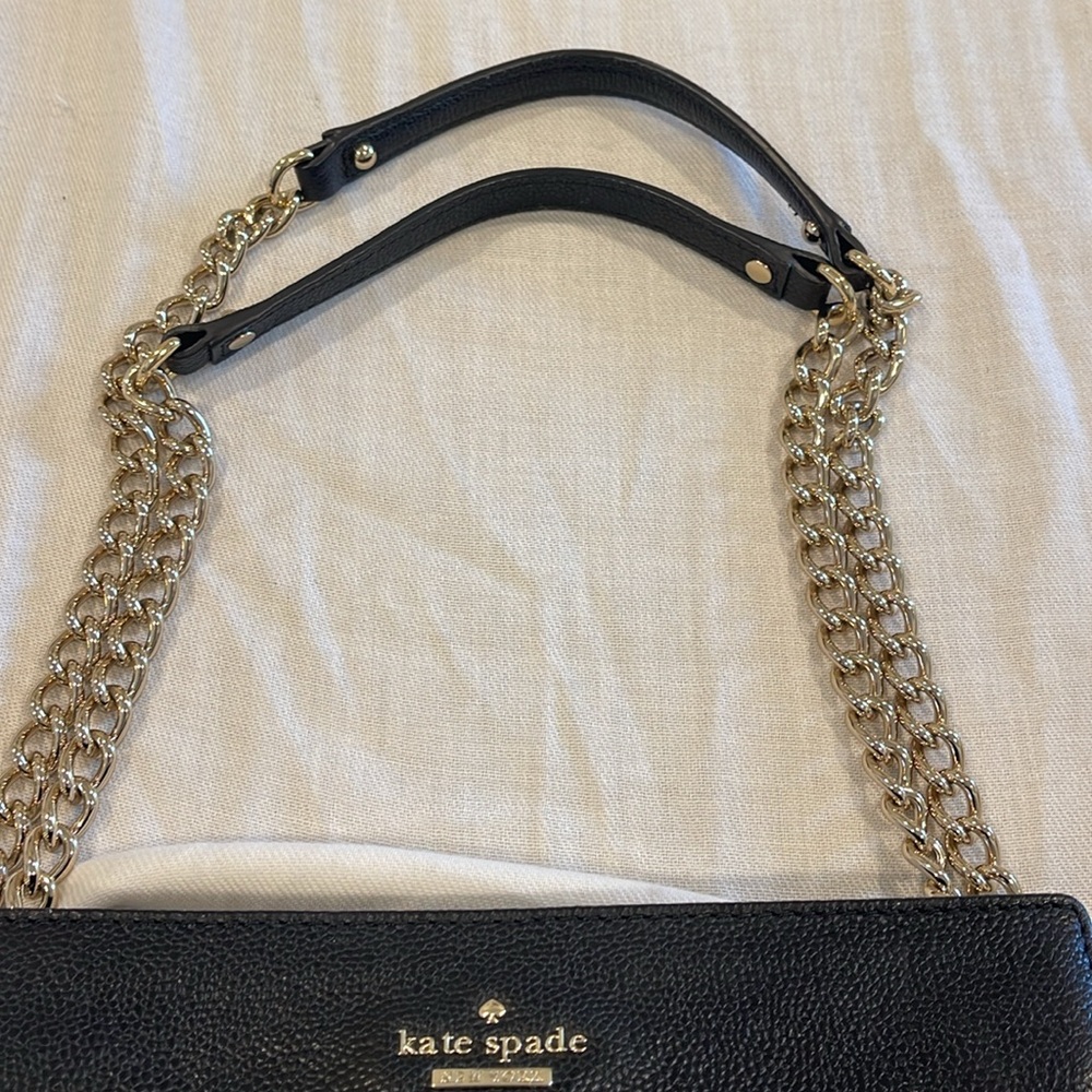 3112107 Kate Spade Vintage Purse Solid Black Women cross body EUC pebble leather - Picture 7 of 14